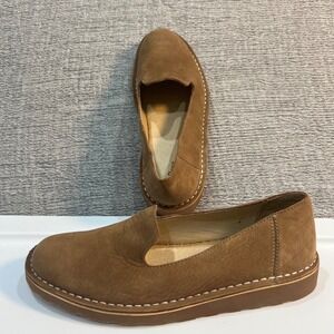LL Bean Stonington Slip On Suede Loafer Shoes Womens 10 Brown Comfort Casual